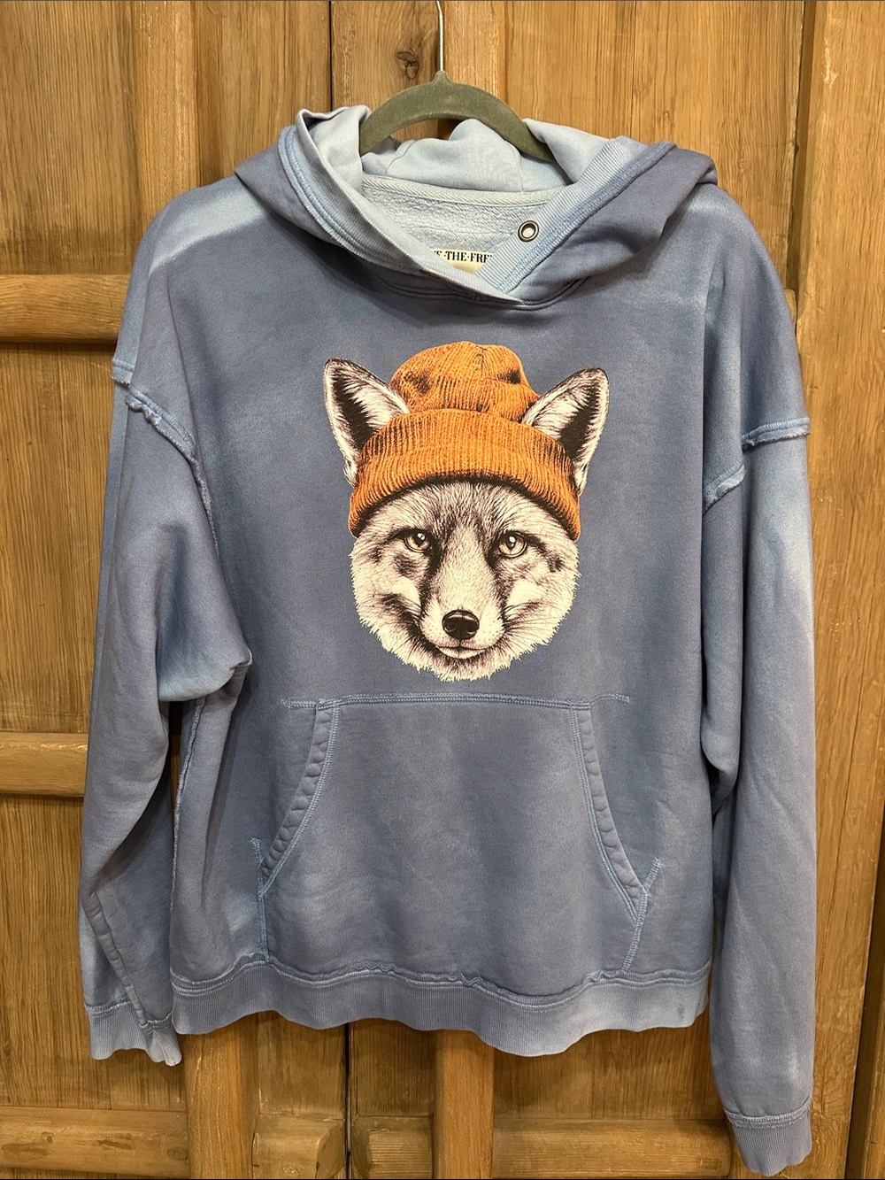 We The Free hooded Sweatshirt with Fox and Orange Beanie free people custom